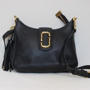 Marc Jacobs Black Crossbody Bag with Gold Accents